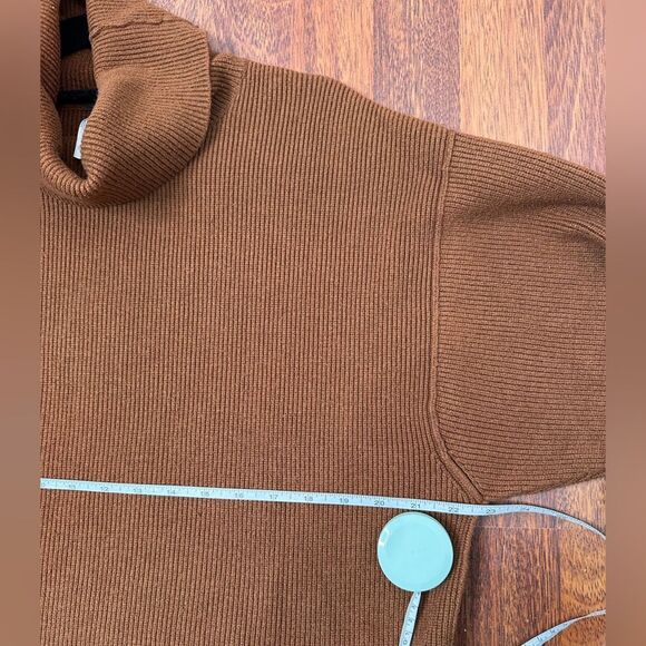 Free People Softly Structured Chestnut Turtleneck Tunic Sweater - Picture 12 of 13